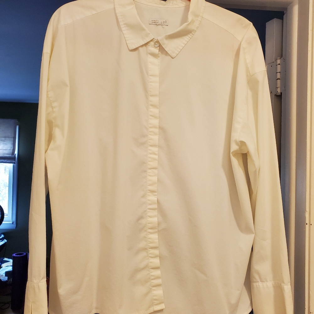 J. Jill  button down white dress shirt
